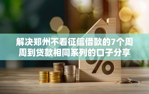 解决郑州不看征信借款的7个周周到贷款相同系列的口子分享