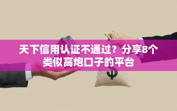 天下信用认证不通过？分享8个类似高炮口子的平台