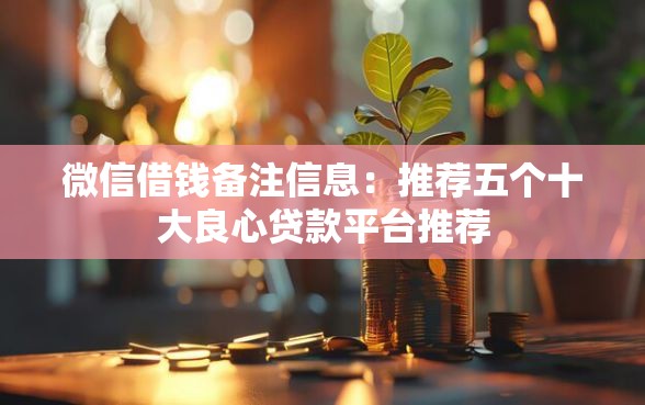 微信借钱备注信息：推荐五个十大良心贷款平台推荐