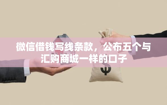 微信借钱写线条款，公布五个与汇购商城一样的口子