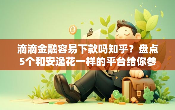 滴滴金融容易下款吗知乎？盘点5个和安逸花一样的平台给你参考