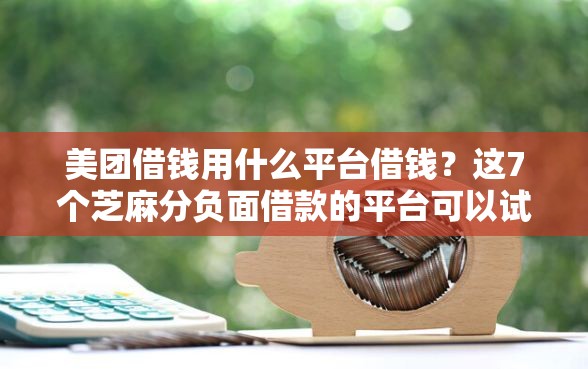美团借钱用什么平台借钱？这7个芝麻分负面借款的平台可以试试