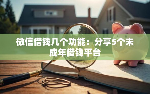 微信借钱几个功能：分享5个未成年借钱平台