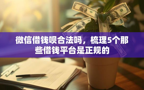 微信借钱呗合法吗，梳理5个那些借钱平台是正规的