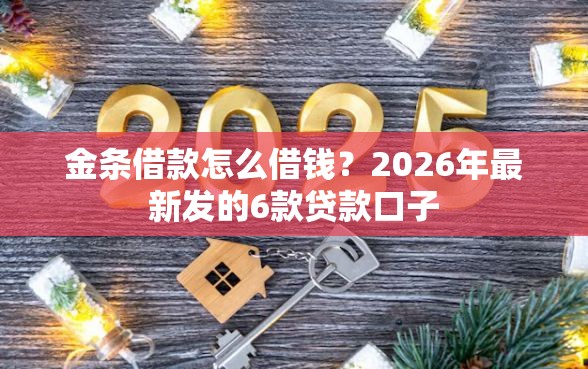 金条借款怎么借钱？2026年最新发的6款贷款口子