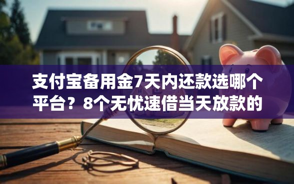 支付宝备用金7天内还款选哪个平台？8个无忧速借当天放款的app推荐