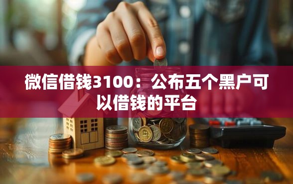 微信借钱3100：公布五个黑户可以借钱的平台