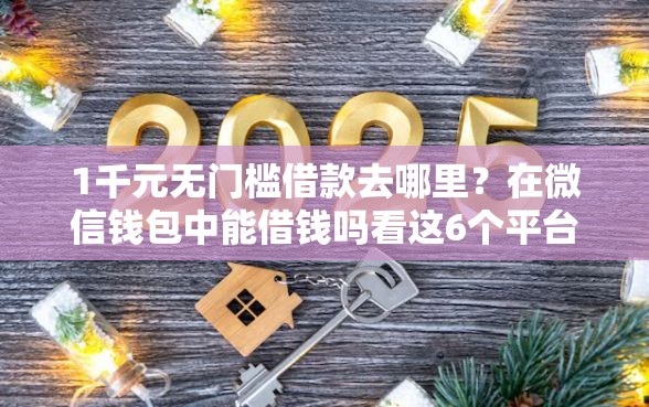1千元无门槛借款去哪里？在微信钱包中能借钱吗看这6个平台