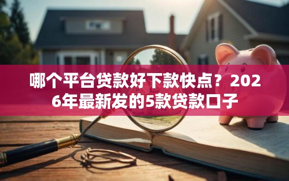 哪个平台贷款好下款快点？2026年最新发的5款贷款口子