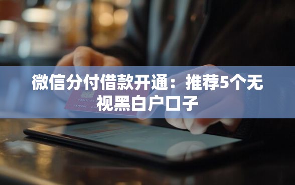 微信分付借款开通：推荐5个无视黑白户口子