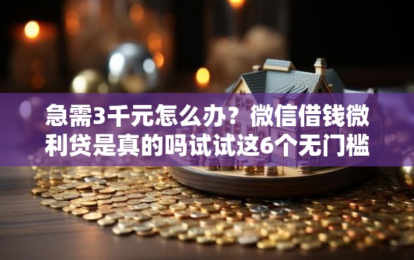 急需3千元怎么办？微信借钱微利贷是真的吗试试这6个无门槛平台