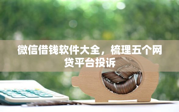 微信借钱软件大全，梳理五个网贷平台投诉