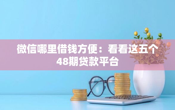 微信哪里借钱方便：看看这五个48期贷款平台