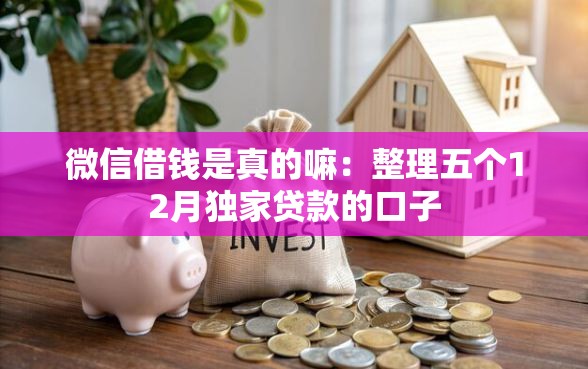 微信借钱是真的嘛：整理五个12月独家贷款的口子