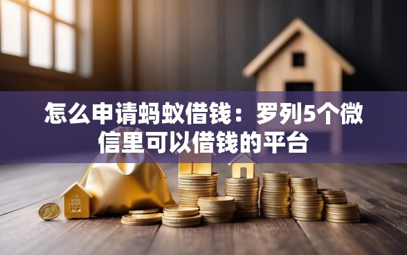 怎么申请蚂蚁借钱：罗列5个微信里可以借钱的平台