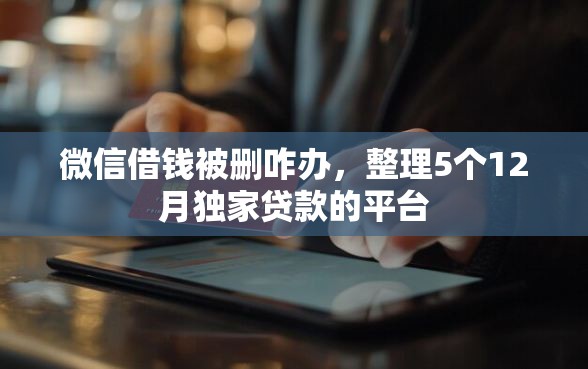 微信借钱被删咋办，整理5个12月独家贷款的平台