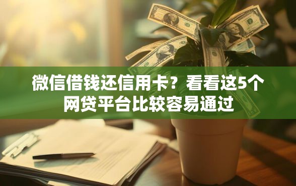 微信借钱还信用卡？看看这5个网贷平台比较容易通过