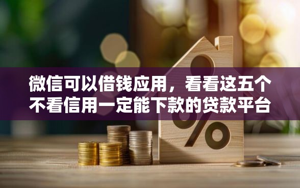 微信可以借钱应用，看看这五个不看信用一定能下款的贷款平台