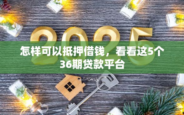 怎样可以抵押借钱，看看这5个36期贷款平台