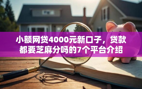 小额网贷4000元新口子，贷款都要芝麻分吗的7个平台介绍