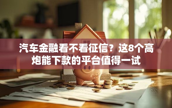 汽车金融看不看征信？这8个高炮能下款的平台值得一试