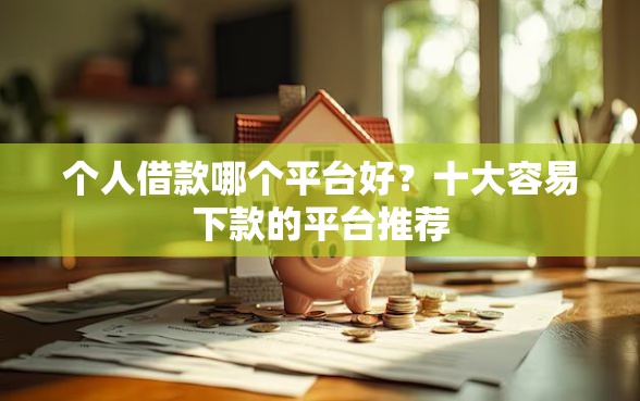 个人借款哪个平台好？十大容易下款的平台推荐