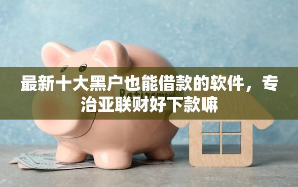 最新十大黑户也能借款的软件，专治亚联财好下款嘛