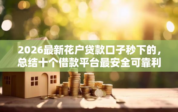 2026最新花户贷款口子秒下的，总结十个借款平台最安全可靠利息低！