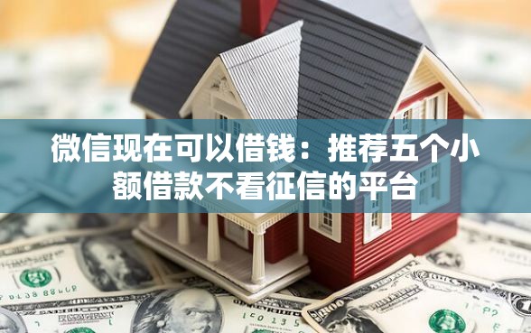 微信现在可以借钱：推荐五个小额借款不看征信的平台