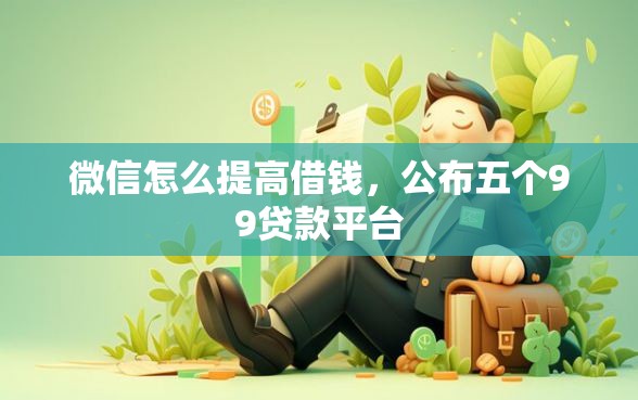 微信怎么提高借钱，公布五个99贷款平台