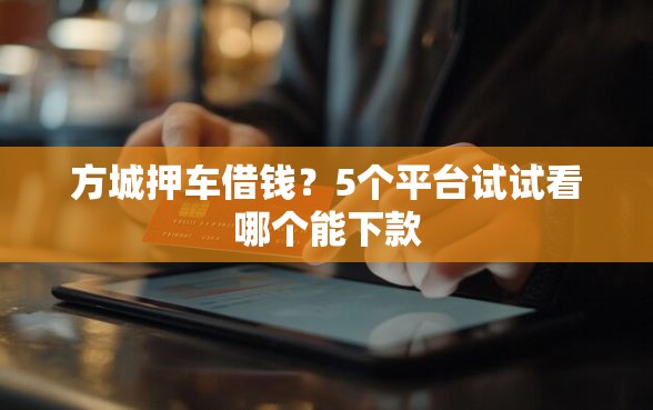方城押车借钱？5个平台试试看哪个能下款