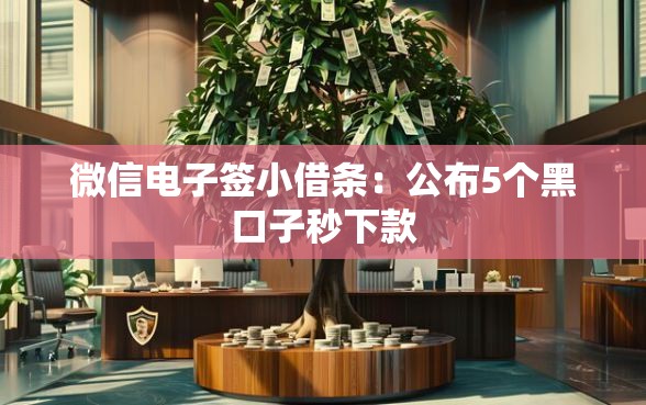 微信电子签小借条：公布5个黑口子秒下款