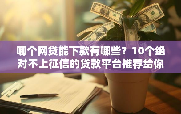 哪个网贷能下款有哪些？10个绝对不上征信的贷款平台推荐给你