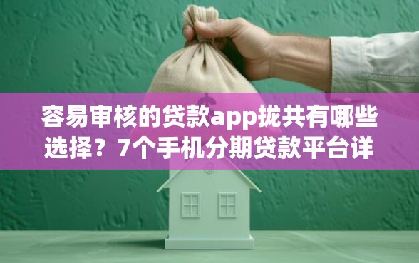 容易审核的贷款app拢共有哪些选择？7个手机分期贷款平台详解