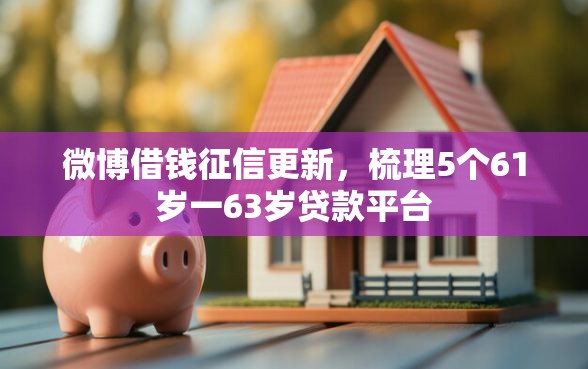 微博借钱征信更新，梳理5个61岁一63岁贷款平台