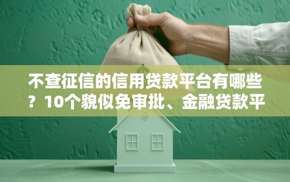 不查征信的信用贷款平台有哪些？10个貌似免审批、金融贷款平台合集