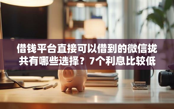 借钱平台直接可以借到的微信拢共有哪些选择？7个利息比较低的贷款平台详解