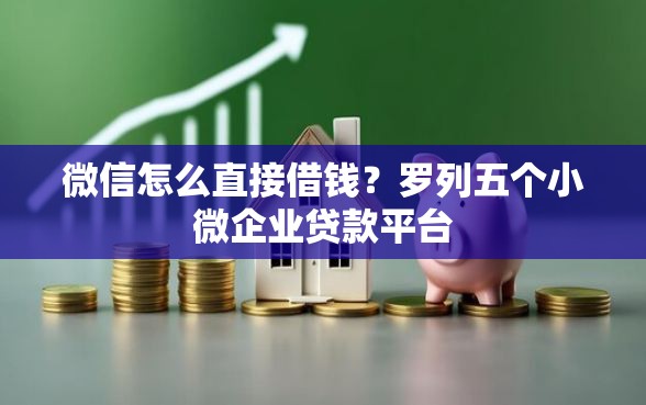 微信怎么直接借钱？罗列五个小微企业贷款平台