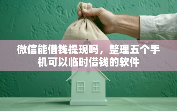 微信能借钱提现吗，整理五个手机可以临时借钱的软件