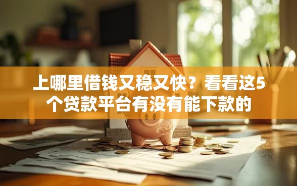 上哪里借钱又稳又快？看看这5个贷款平台有没有能下款的