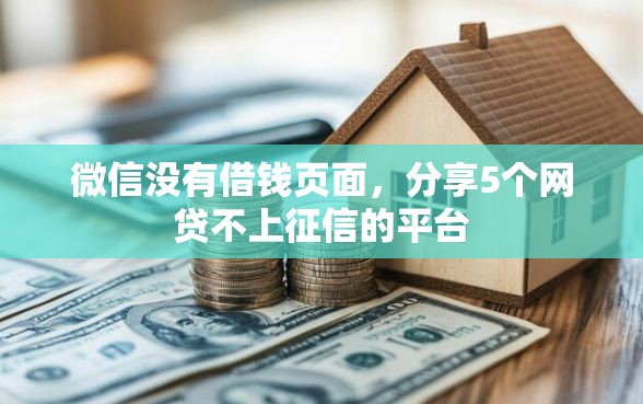微信没有借钱页面，分享5个网贷不上征信的平台