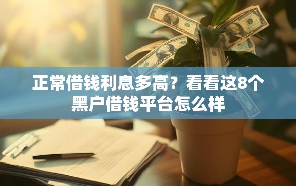 正常借钱利息多高？看看这8个黑户借钱平台怎么样