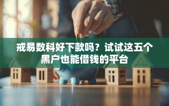 戒易数科好下款吗？试试这五个黑户也能借钱的平台