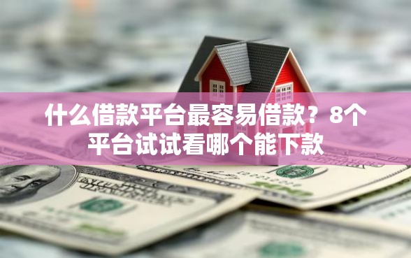 什么借款平台最容易借款？8个平台试试看哪个能下款