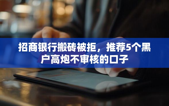 招商银行搬砖被拒，推荐5个黑户高炮不审核的口子