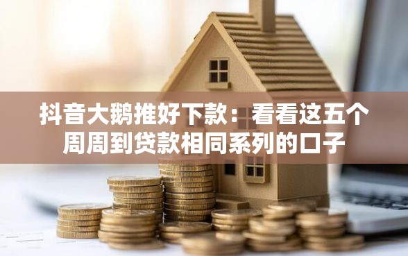 抖音大鹅推好下款：看看这五个周周到贷款相同系列的口子