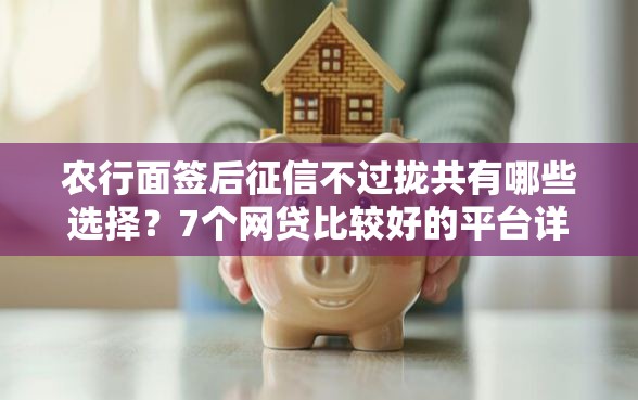 农行面签后征信不过拢共有哪些选择？7个网贷比较好的平台详解
