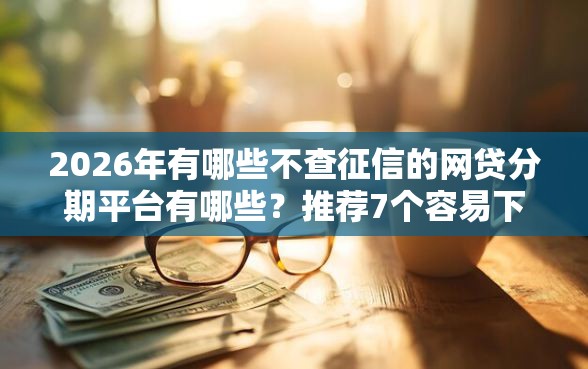 2026年有哪些不查征信的网贷分期平台有哪些？推荐7个容易下款的平台