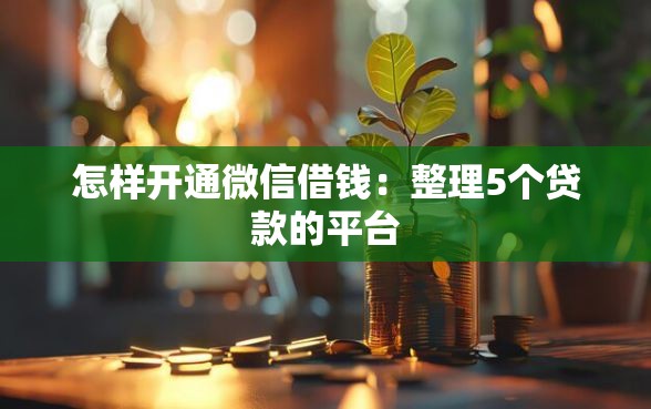 怎样开通微信借钱：整理5个贷款的平台