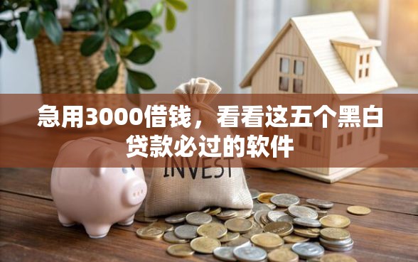 急用3000借钱，看看这五个黑白贷款必过的软件